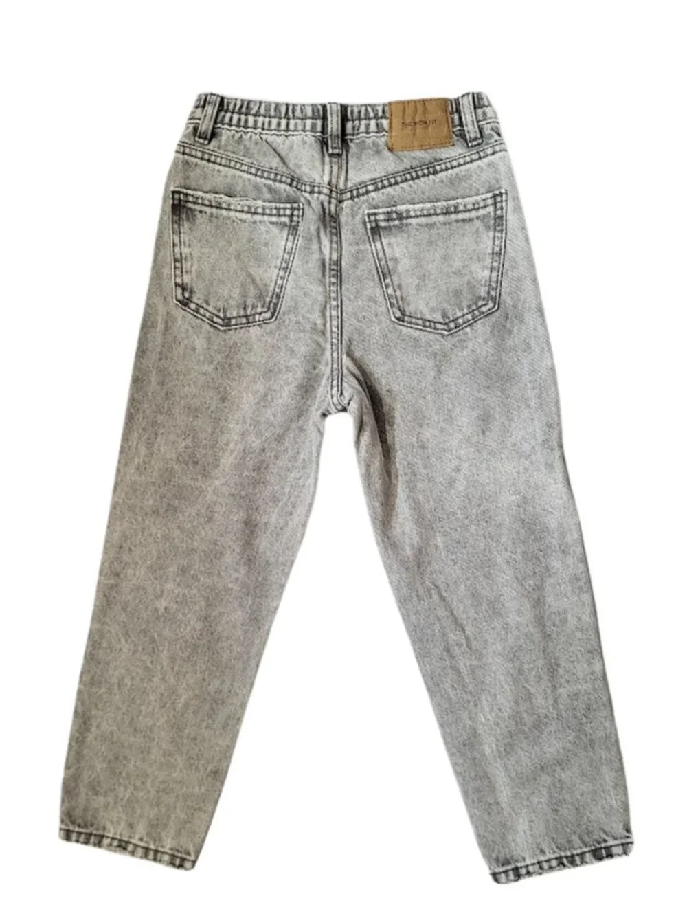 ZARA Gray Adjustable Waist Distressed Denim Jeans - Boy's 8